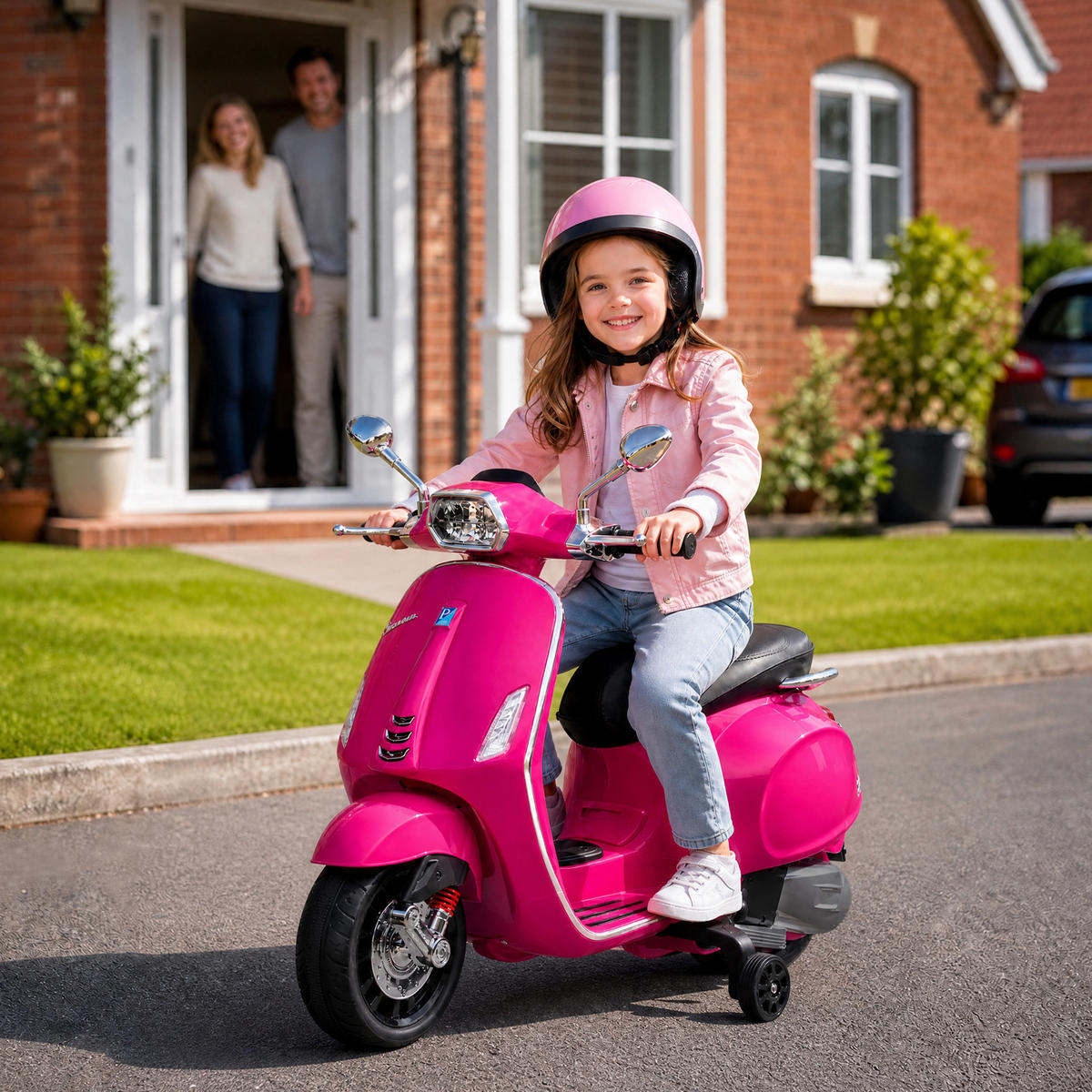 KINDER-ELEKTRO-MOTORRAD Kunststoff Metall Rosa - Rosa, Kunststoff (107/47/73cm) - AIYAPLAY