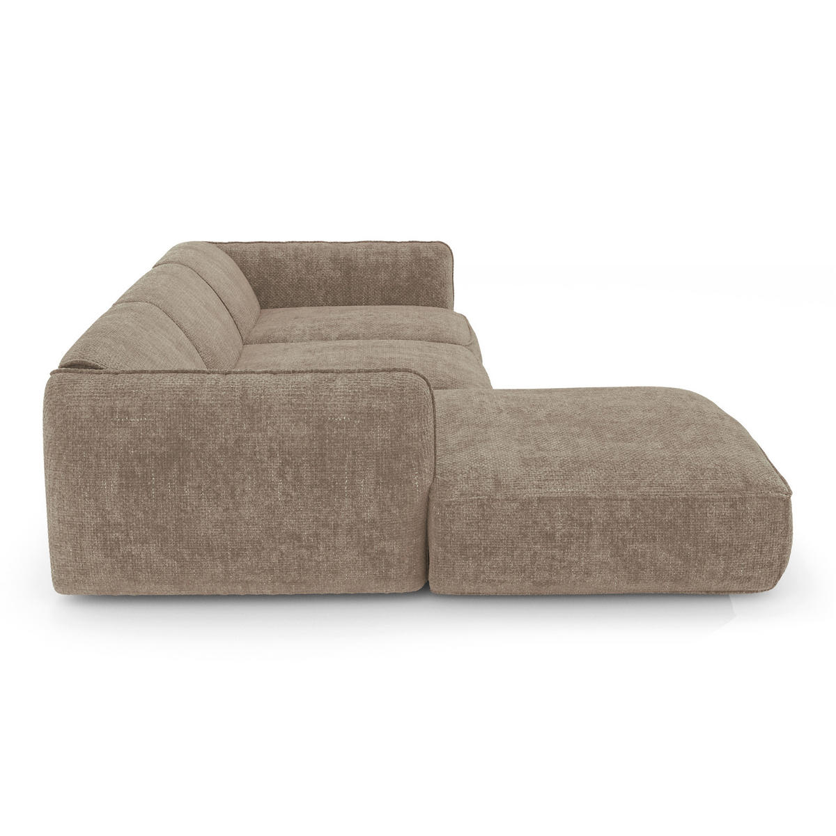 ECKSOFA LINKS Rastervelours Beige 272cm - Taupe, Textil (165/272cm) - Sia Home