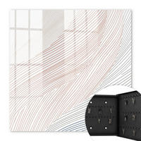 SCHLÜSSELBOX Schwarz 30x30 cm- Türöffnung nach rechts - Wellenlinien - Beige, Metall (30/30/5cm) - TULUP