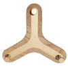 WANDAUFHÄNGER Hugo mit 3 Haken, goldenes Metall und geölte Eiche, 6/18/20 cm - Eichefarben/Goldfarben, Holz (18/20/6cm) - WOODEK
