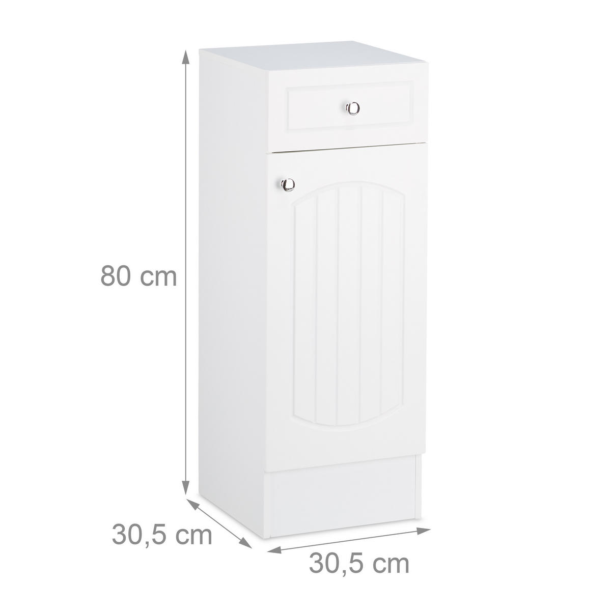 KÚPEĽŇOVÝ stolík - biela, kompozitné drevo (30.5/80/30.5cm) - Relaxdays