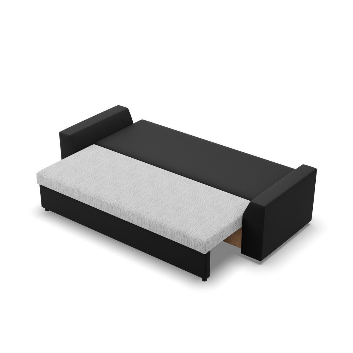 SOFA 3-SITZER MIT SCHLAFFUNKTION LUGO Grau/Schwarz - Schwarz/Grau, Textil (92/92/232cm) - Mebligo