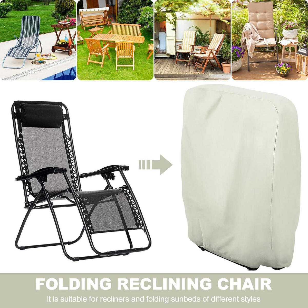 SCHUTZHÜLLE für Gartenstühle 2-teiliges Set Beige - Beige, Kunststoff (71/110/34cm)