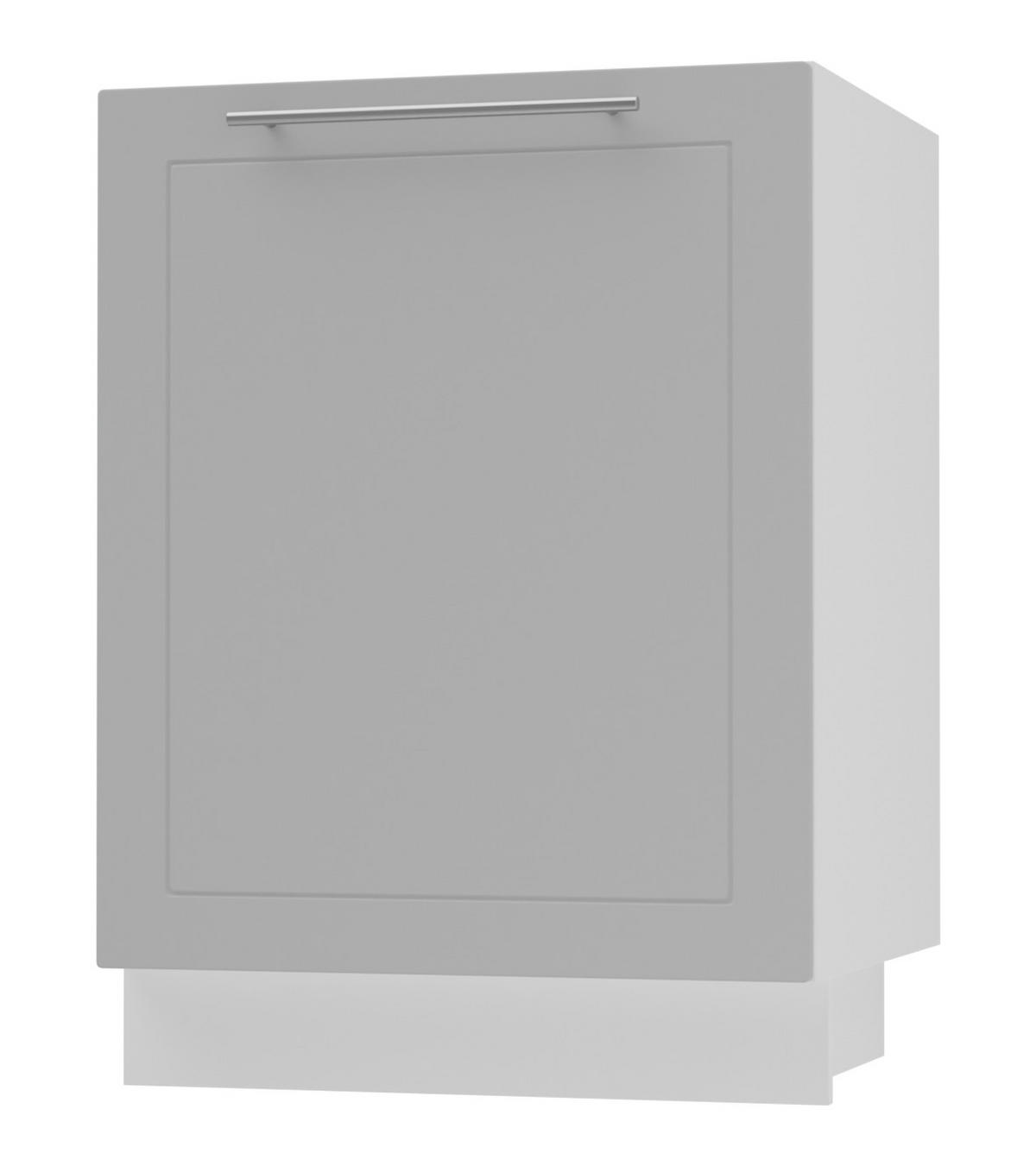 KÜCHENUNTERSCHRANK Kvantum D1D/50 Dust Grey Matt / Weiß Matt 50 / 50 / 82cm - Weiß/Grau, Holz/Holzwerkstoff (50/82/50cm) - Feldmann-Wohnen