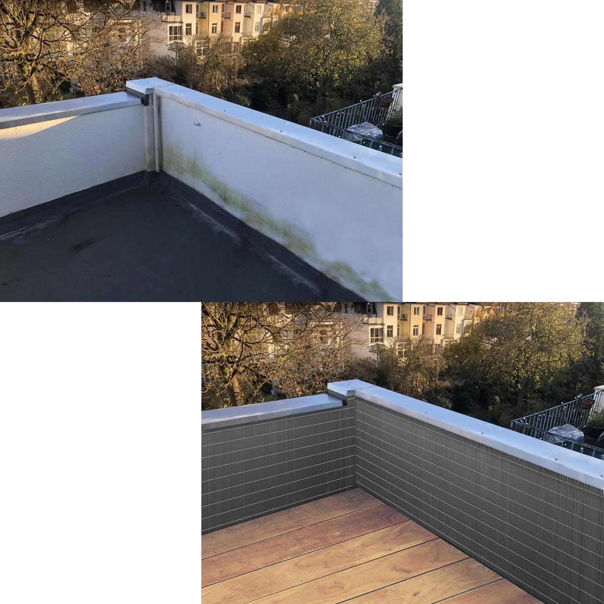 100X500 Sichtschutz Balkon - PVC Sichtschutzmatte Garten - Windschutz Terrasse - Grau, Kunststoff (0.9/100cm) - urfence