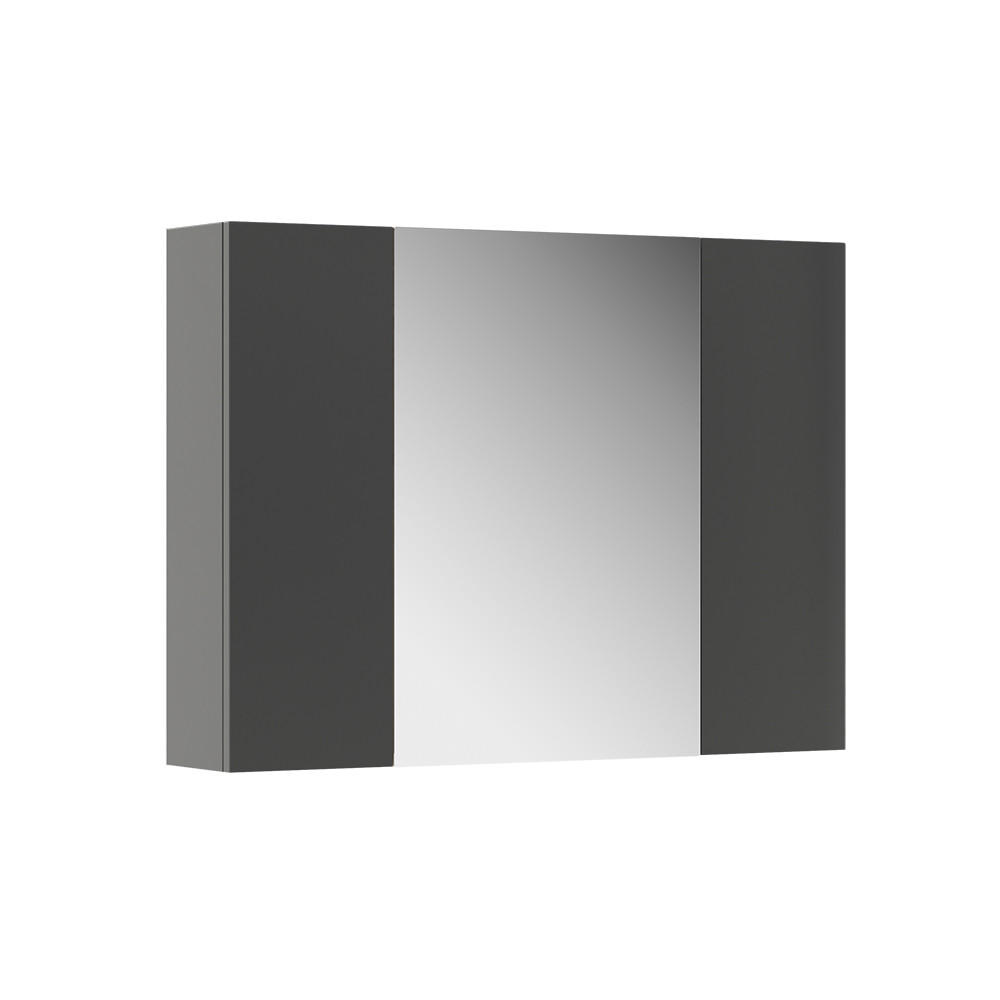 DULAP CU OGLINDA DE BAIE Leopold antracit 80x59.2 cm cu rafturi