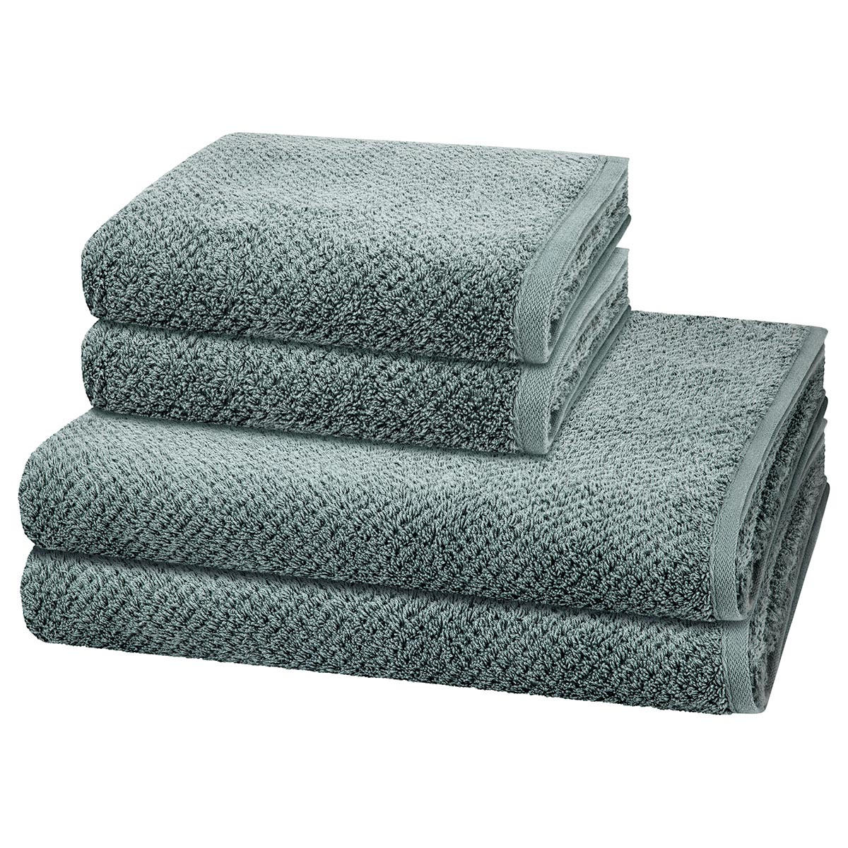 FROTTIERSET Pure 4-teilig - Dunkelgrün, Textil (50/100cm) - Cawö