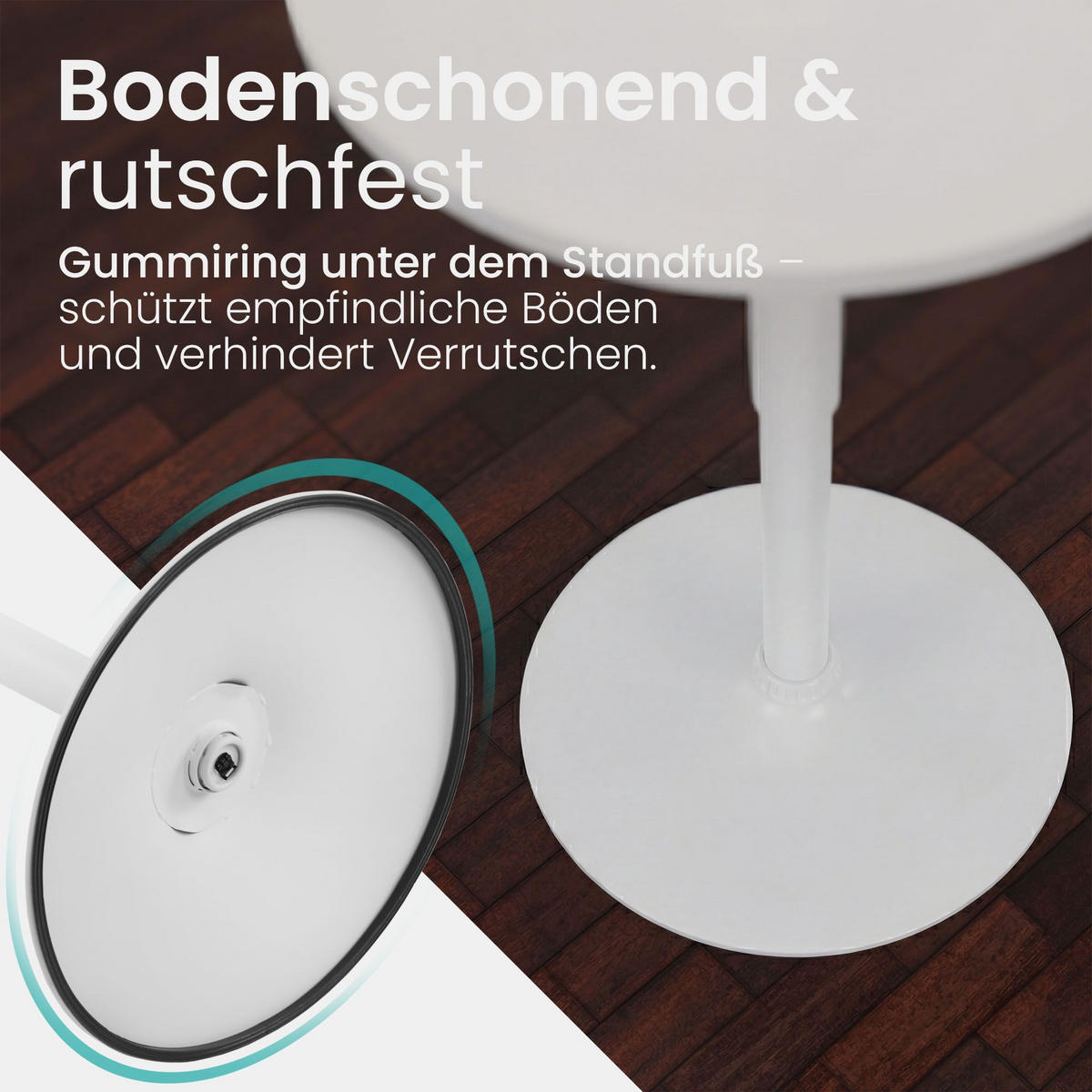STEHTISCH rund 60 cm Holz Weiß/Weiß - Weiß, Holz/Metall (60/60/85cm) - CLP