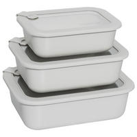 FRISCHHALTEDOSEN LUND Meal Cubes 3-er Set grau - Grau, Glas (24/18/19cm) - Mulex