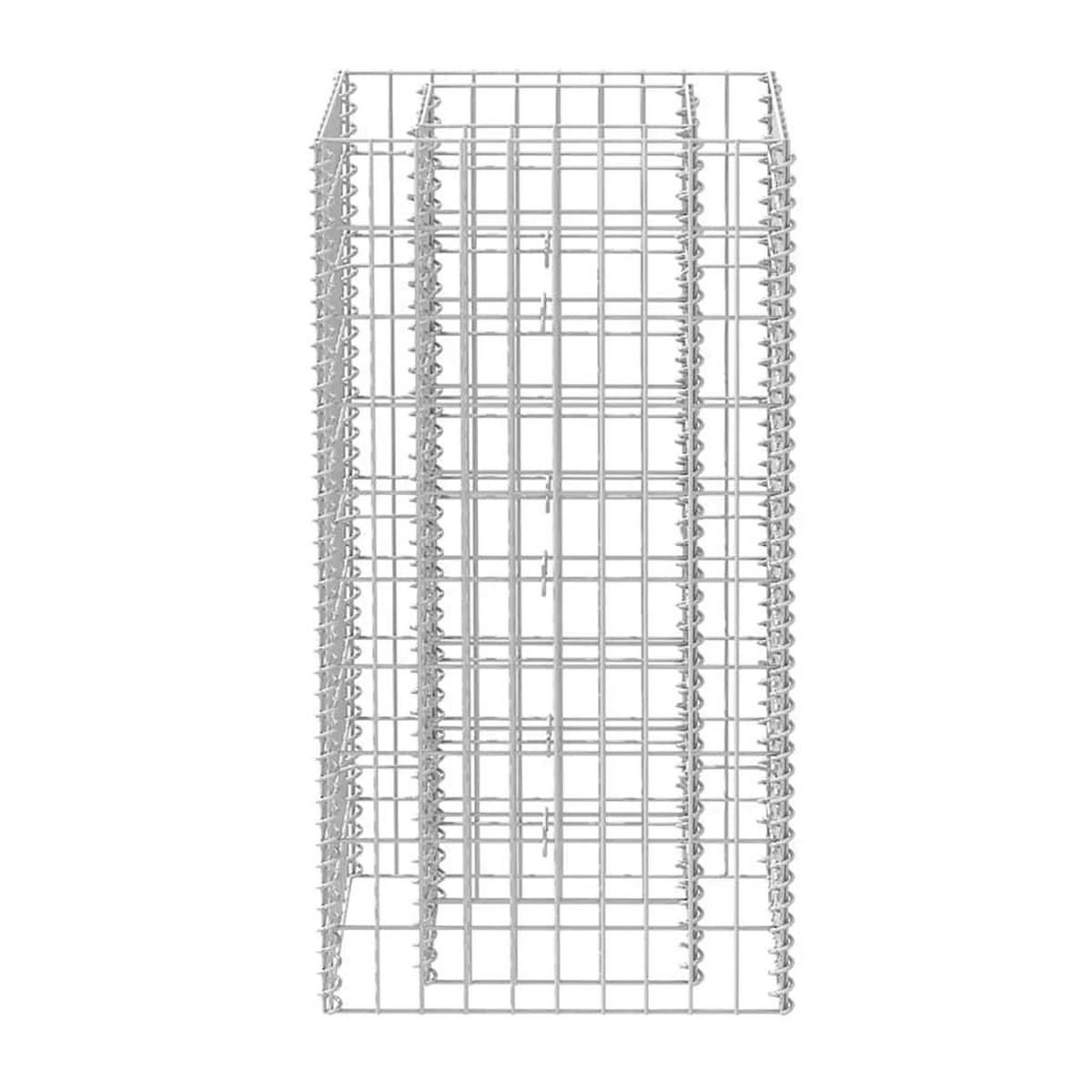 GABIONEN-HOCHBEET Verzinkter Stahl Silber - Silberfarben, Metall (50/100/100cm) - furnicato
