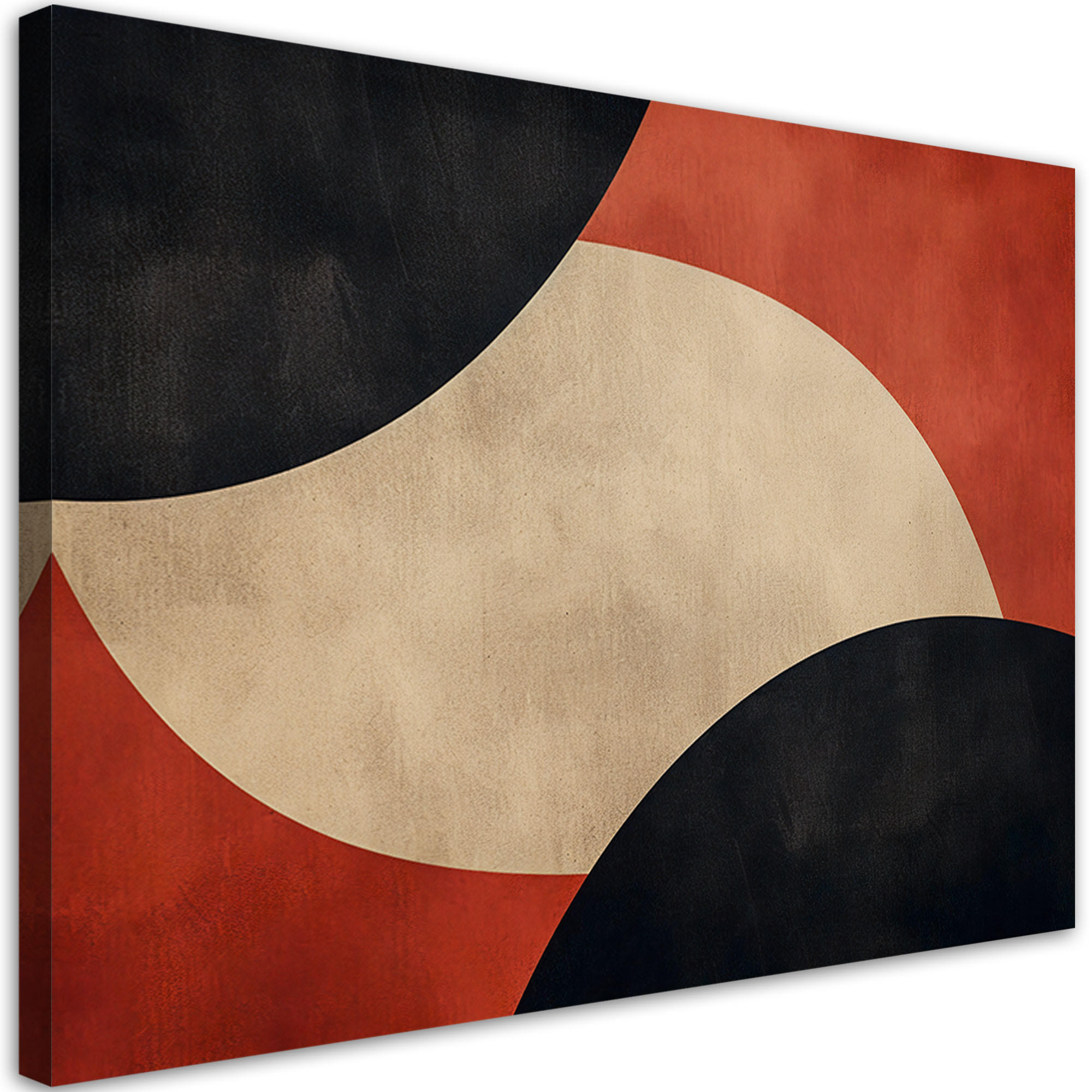 LEINWANDBILD Vintage-Stil abstrakt 100x70cm - Rot, Textil (100/70cm) - Feeby