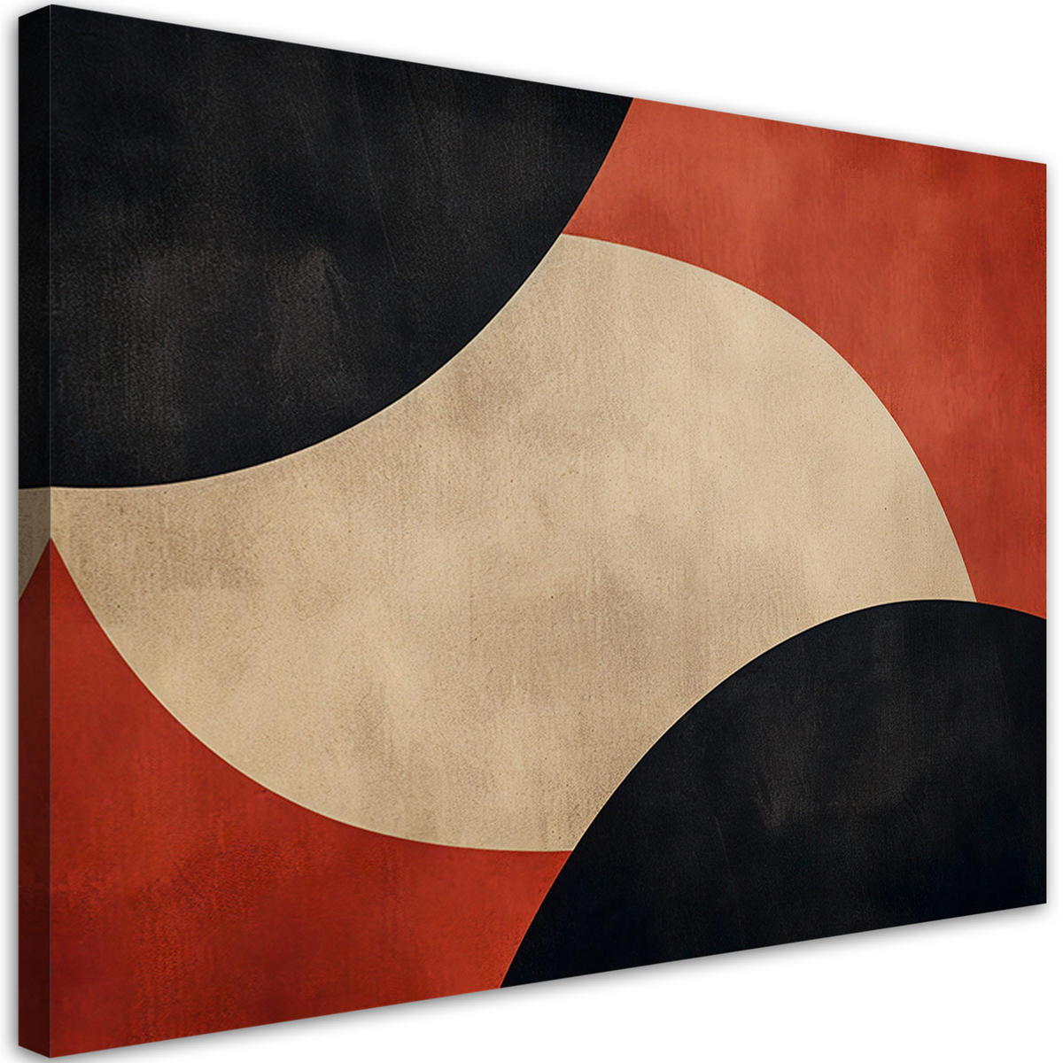 LEINWANDBILD Vintage-Stil abstrakt 100x70cm - Rot, Textil (100/70cm) - Feeby