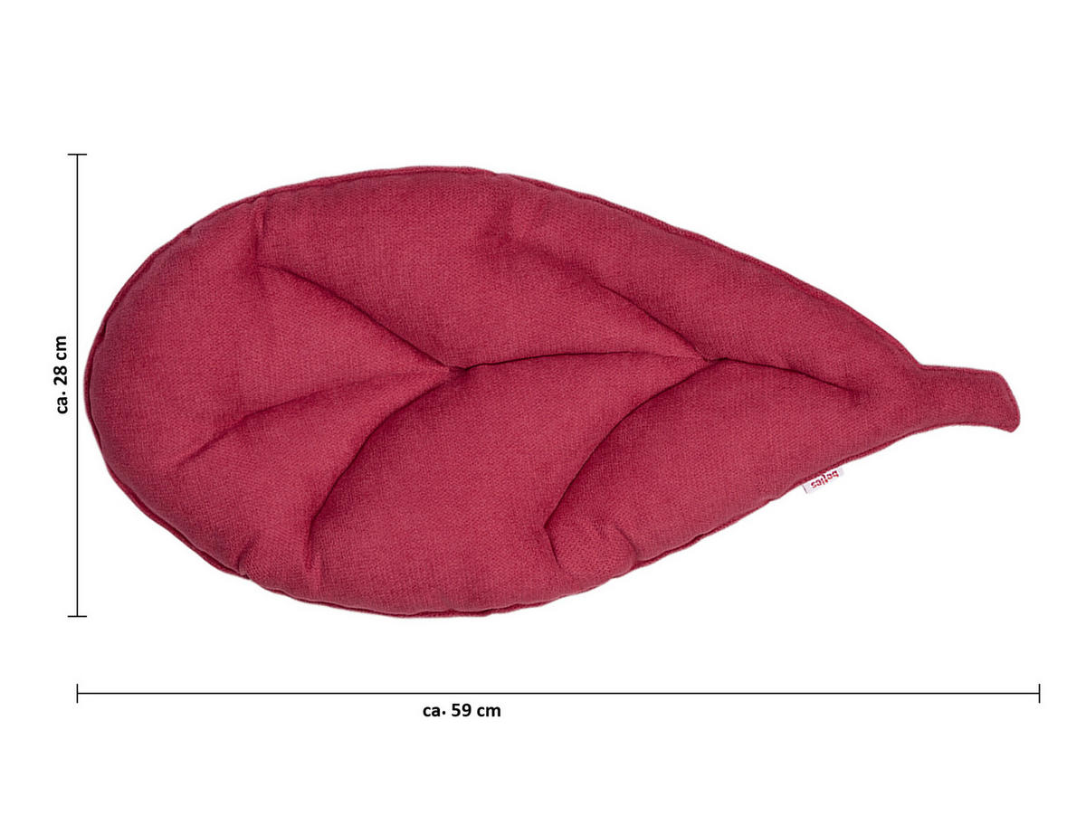 BANK-SITZKISSEN FarbTon Chenille-Haptik himbeer-rot 59/28 cm - Rot, Textil (59/28/5cm) - beties Heimtextil
