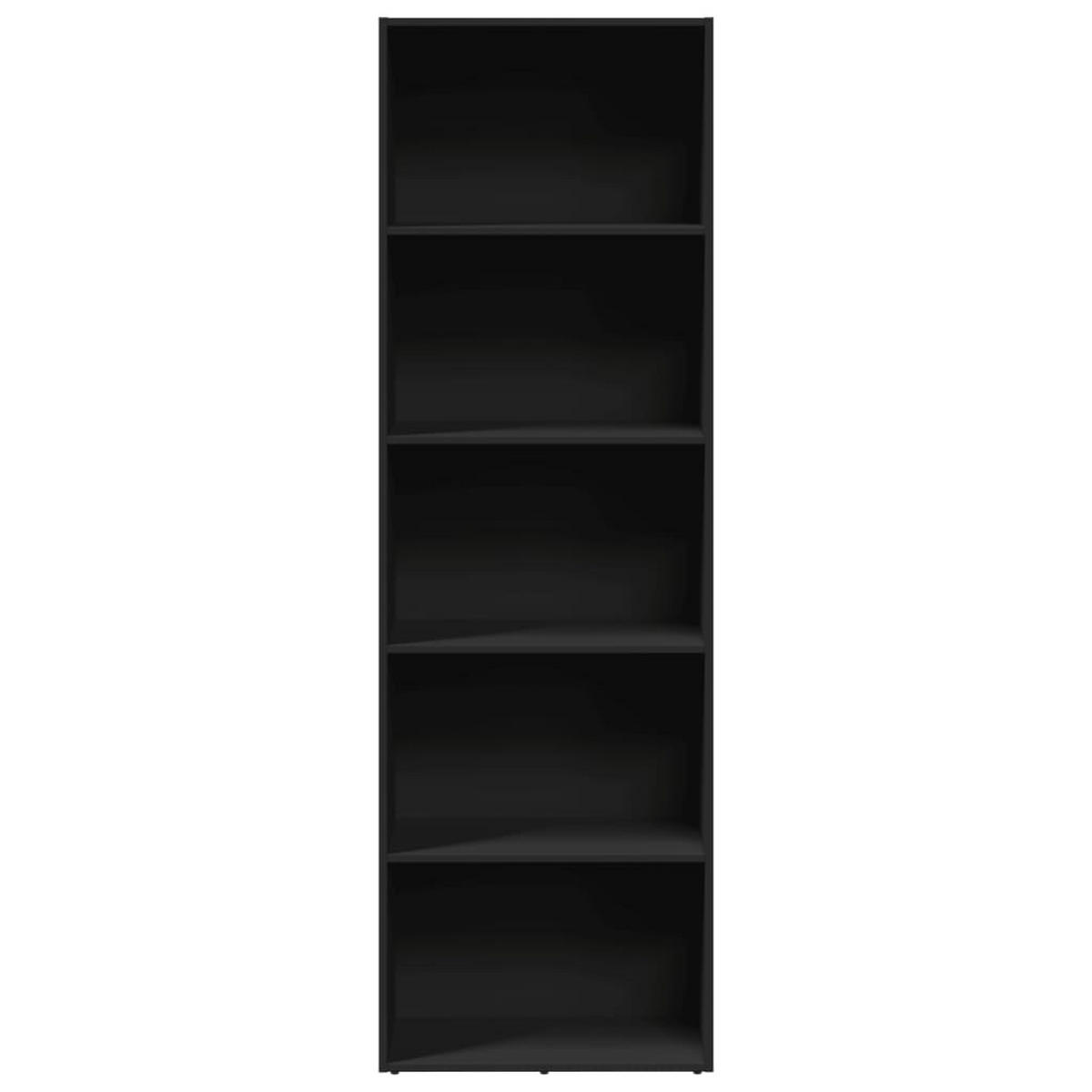 BÜCHERREGAL mit 5 Fächern 60/30/189 cm aus Holzwerkstoff Schwarz - Schwarz, Holz (60/189/30cm) - vidaXL
