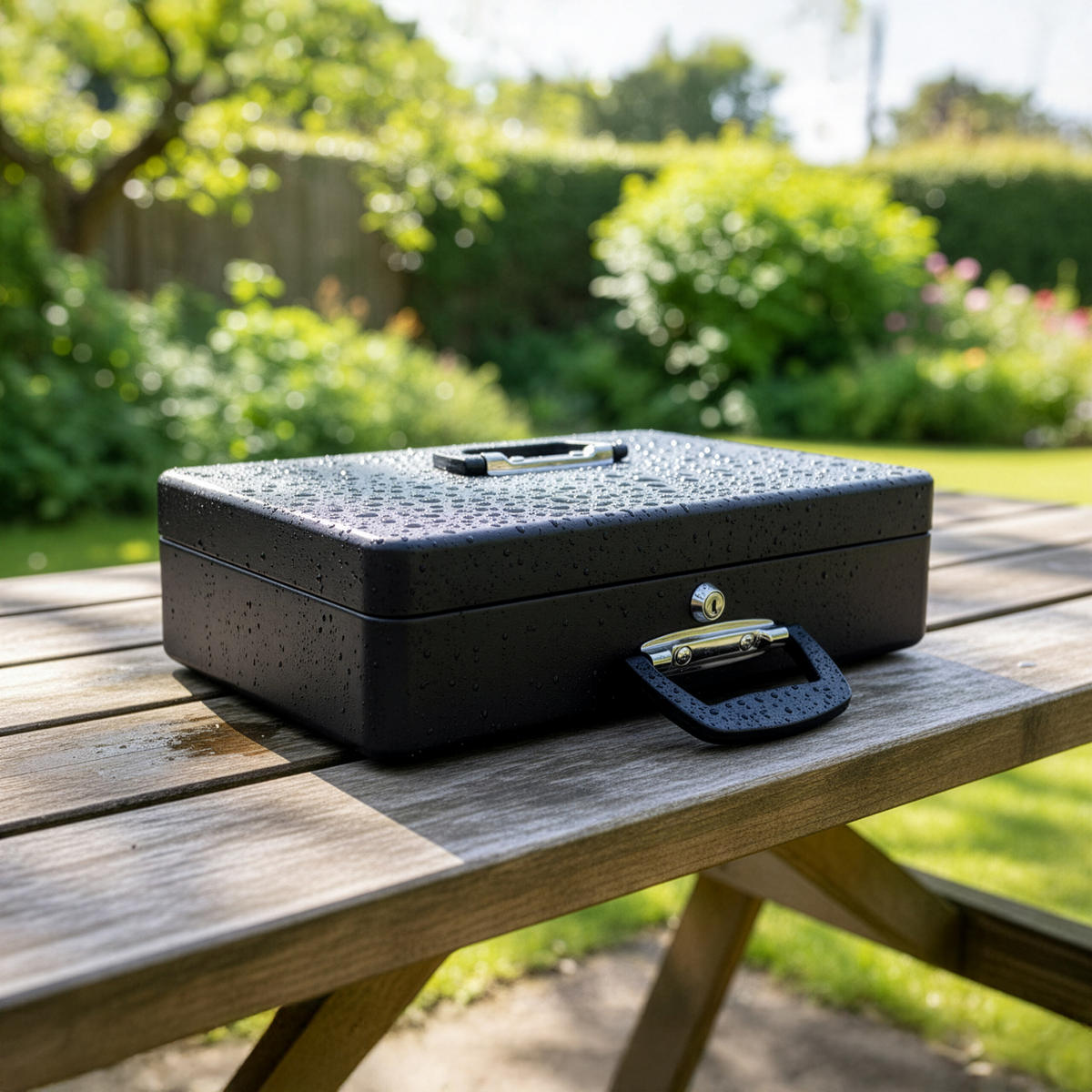 GELDKASSETTE - Schwarz, Kunststoff/Metall (37/10/28cm) - Relaxdays