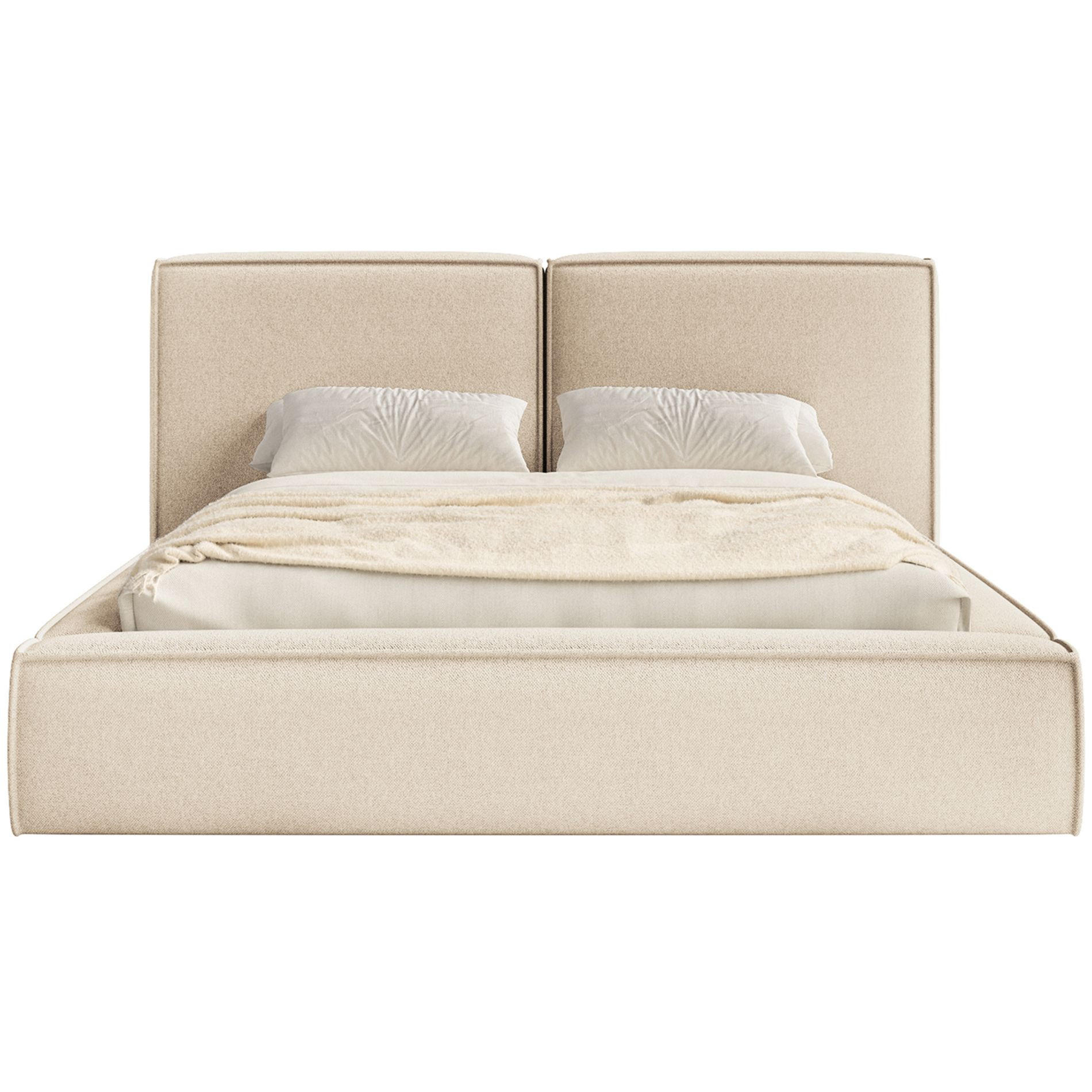 POLSTERBETT Tilves Hellbeige 140x200 cm - Ecru/Schwarz, Kunststoff/Textil (140/200cm) - Selsey