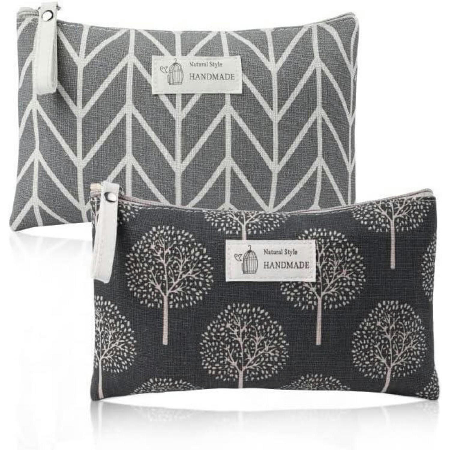 KOSMETIKTASCHE 2-teiliges Set Segeltuch Grau - Multicolor, Textil (18.5/2/26cm)