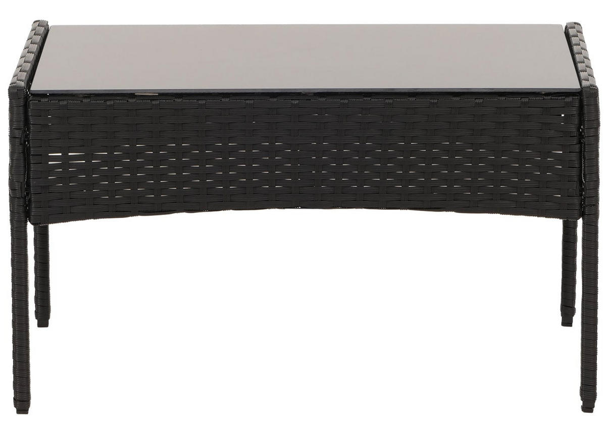 GARTEN-GARNITUR Poly-Rattan Anthrazit - Anthrazit, Metall - PROREGAL