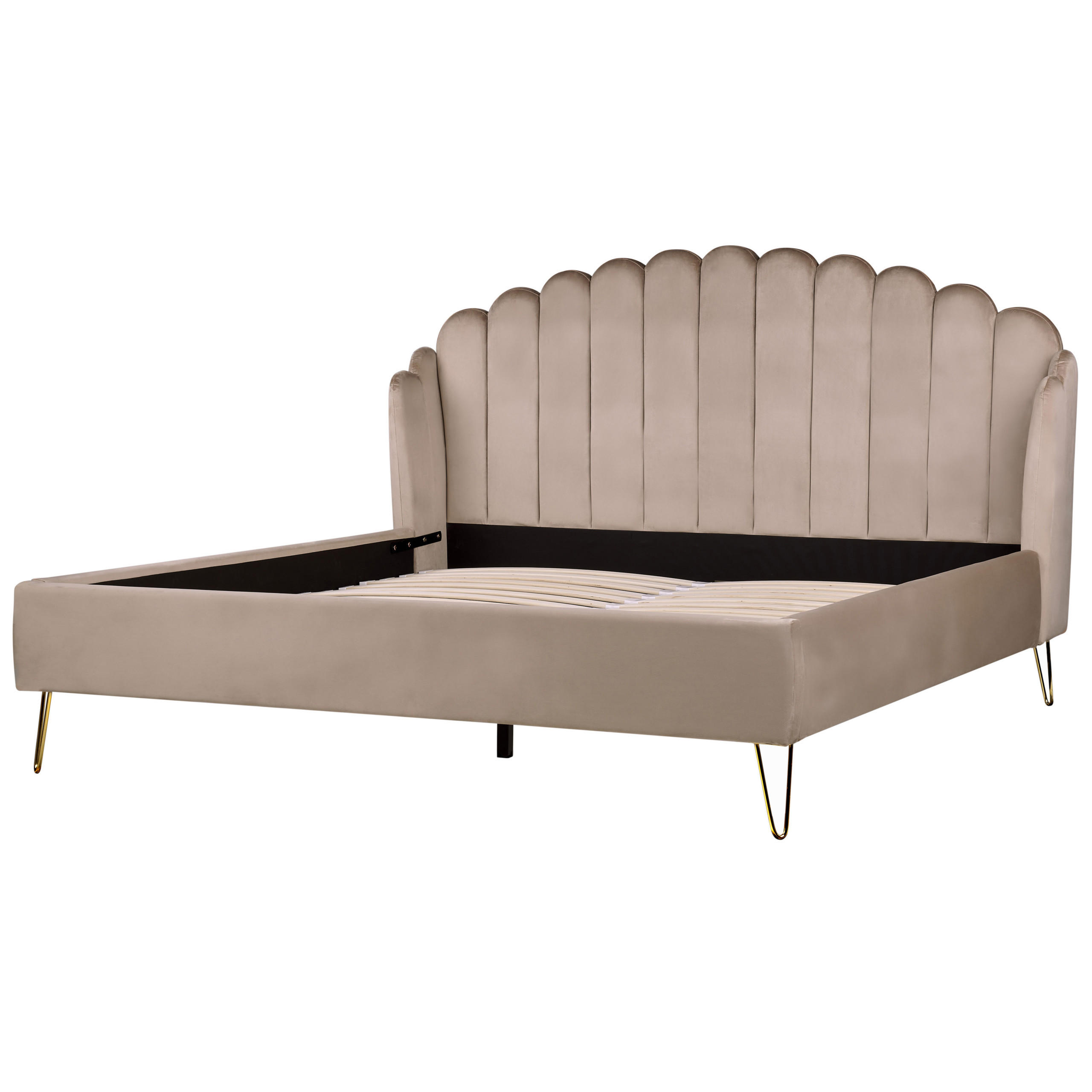 POLSTERBETT mit Lattenrost 180x200 cm Beige Ambillou - Taupe, Textil (180/200cm) - Beliani