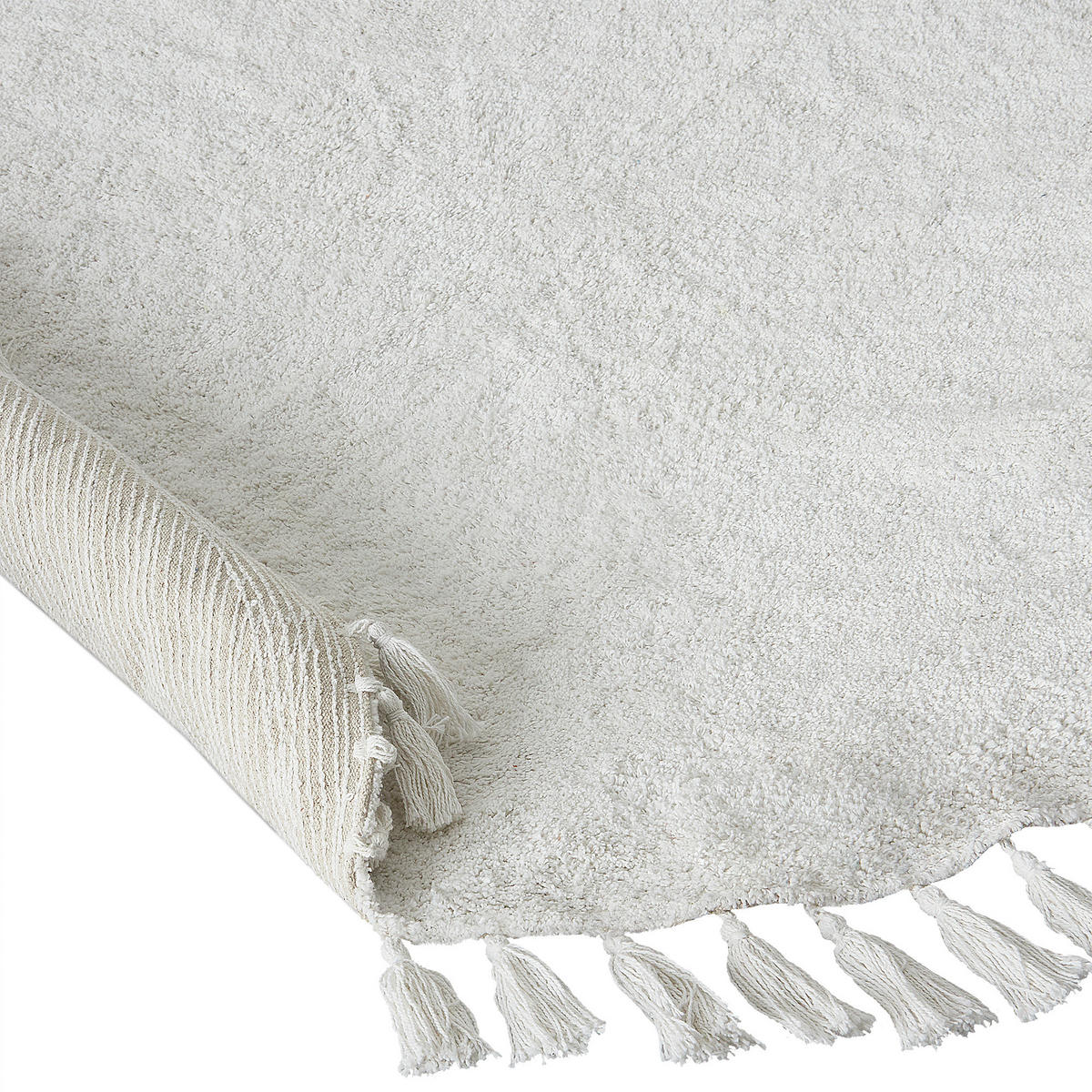 KOBEREC Bílý 120 cm Bavlna Mitsobi - bílá, textil (120/120cm) - Beliani