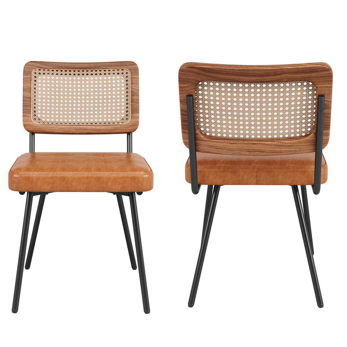 ESSZIMMERSTUHL ergonomisch 61 x 46 x 79 cm PU Braun - Braun, Metall (44/79/46cm) - Meubliv