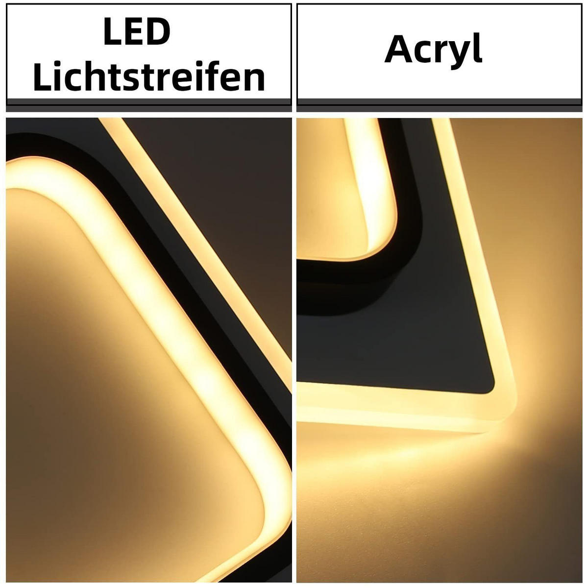 LED-DECKENLEUCHTE Harmonie 23.5/23.5/7 cm - Schwarz/Weiß, Kunststoff (23.5/23.5/7cm) - Nettlife
