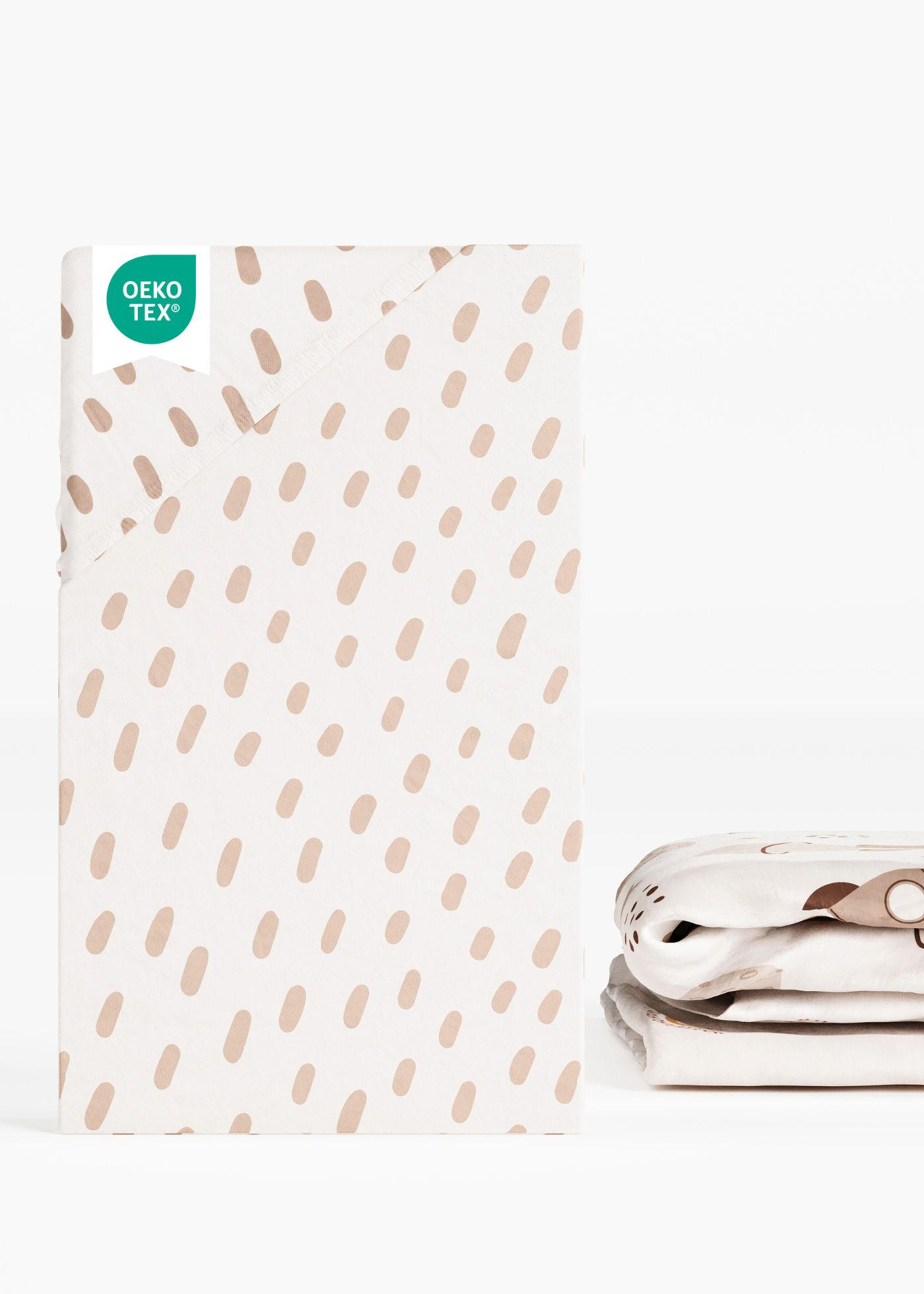 SPANNBETTLAKEN Organic Cute Tiger Spots 100x100 cm | Spannbetttuch für Laufgitter & Babymatratzen - Beige/Naturfarben, Textil (100/100cm) - Sämann – make a difference.