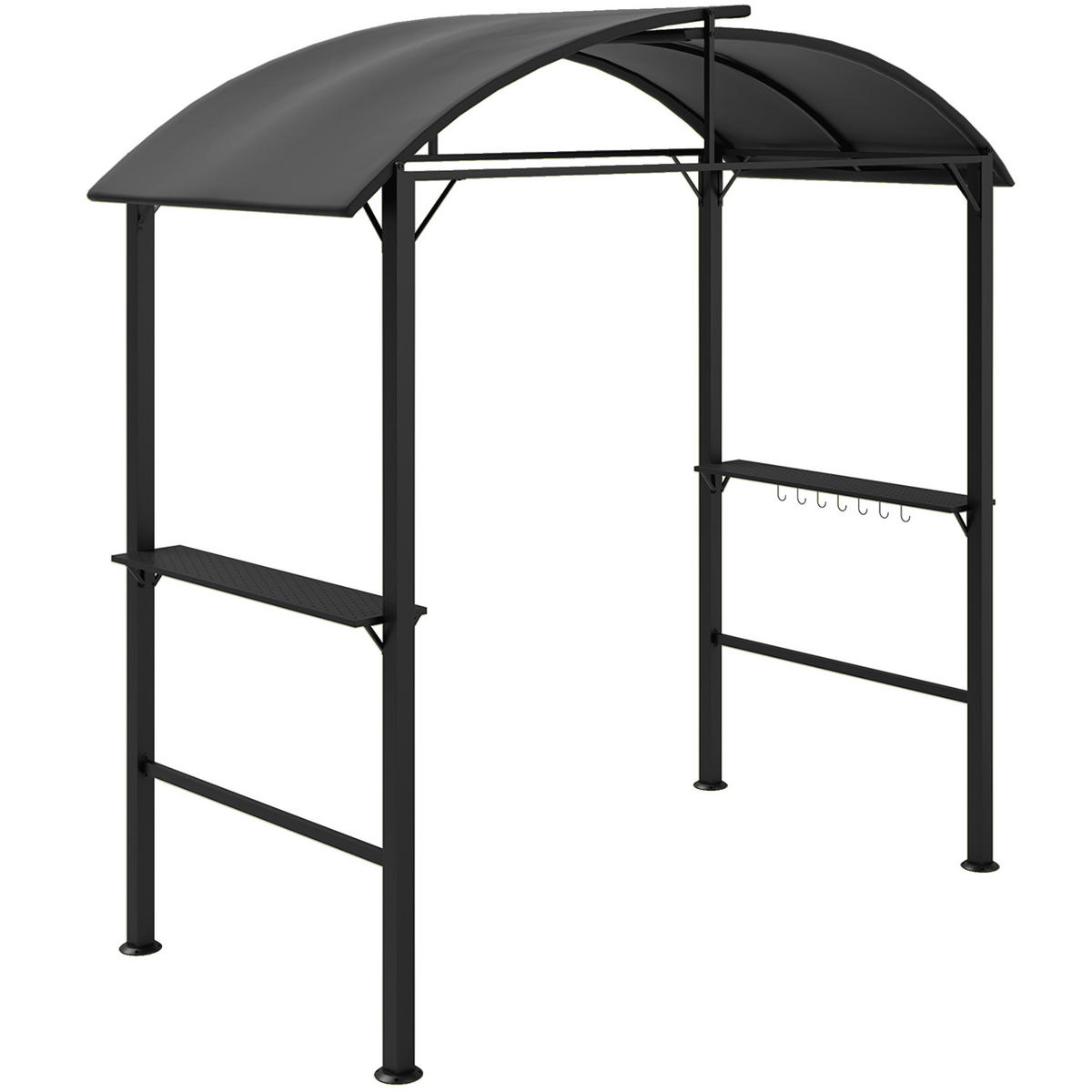 GRILLPAVILLON mit Doppeldach 233 x 110 x 235 cm - Dunkelgrau, Metall (110/235/233cm) - Outsunny