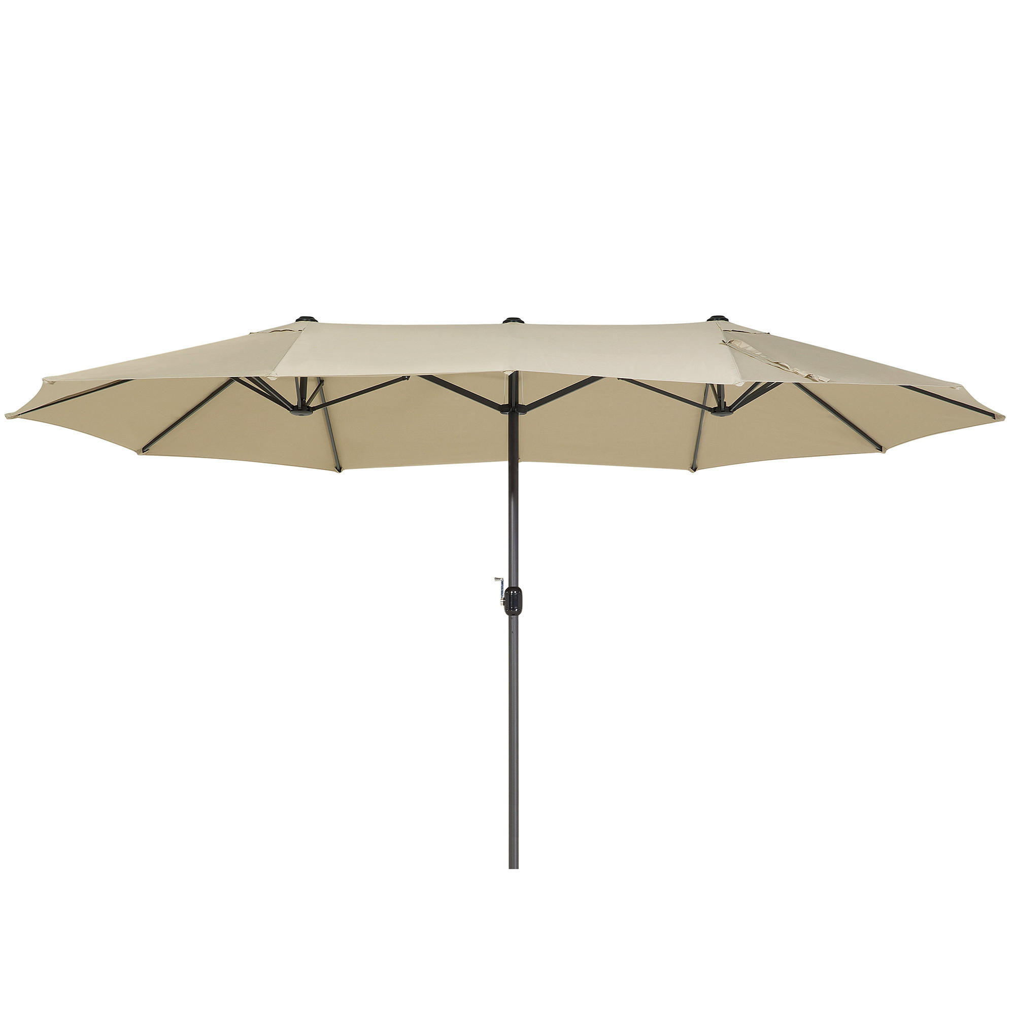 DOPPELSONNENSCHIRM taupe 270/460/247 cm Sibilla - Taupe, Textil (460/270cm) - Beliani