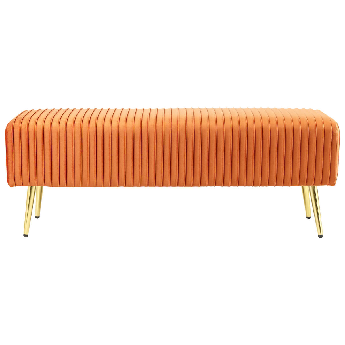 POLSTERBANK Samtstoff Orange Paterson - Orange, Textil (118/42/40cm) - Beliani