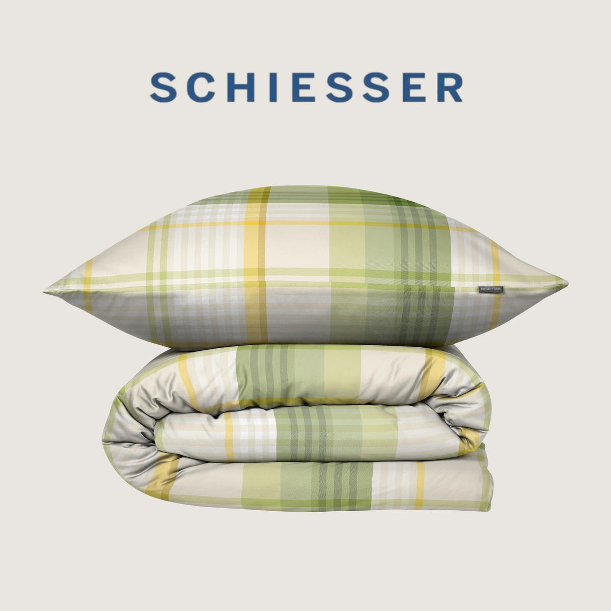 BETTWÄSCHESET Mosa - Renforcé - 2-teilig - 155 x 220 cm - Grün - Grün, Textil (155/220cm) - SCHIESSER
