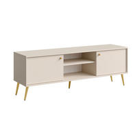 LOWBOARD Rose sandbeige 156 / 40,5 / 54cm - Beige/Goldfarben, Holzwerkstoff/Metall (156/54/40.5cm) - Feldmann-Wohnen