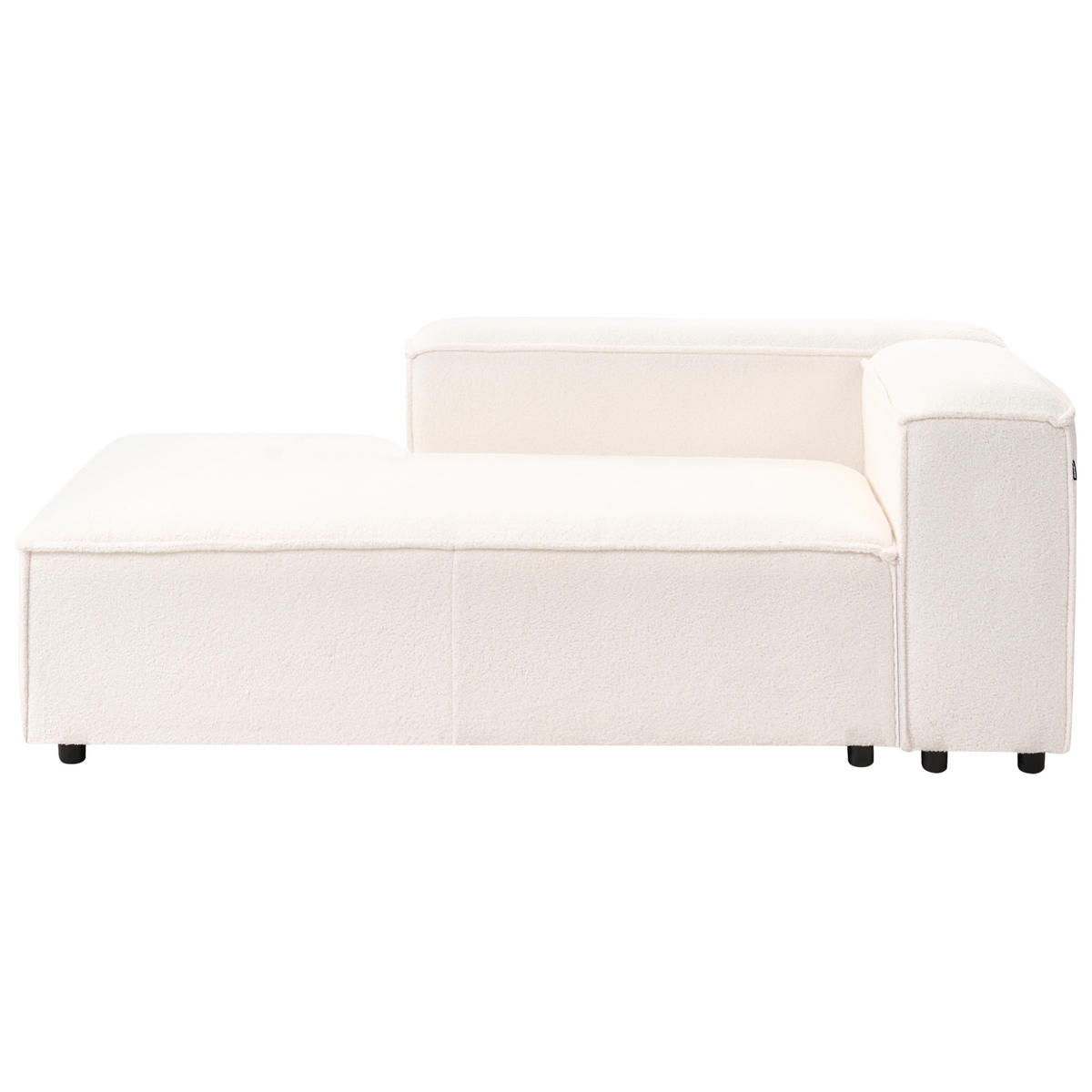 CHAISELONGUE-RECHTSSEITIGE Bouclé Cremeweiß Ardal - Creme, Textil (119/68/180cm) - Beliani