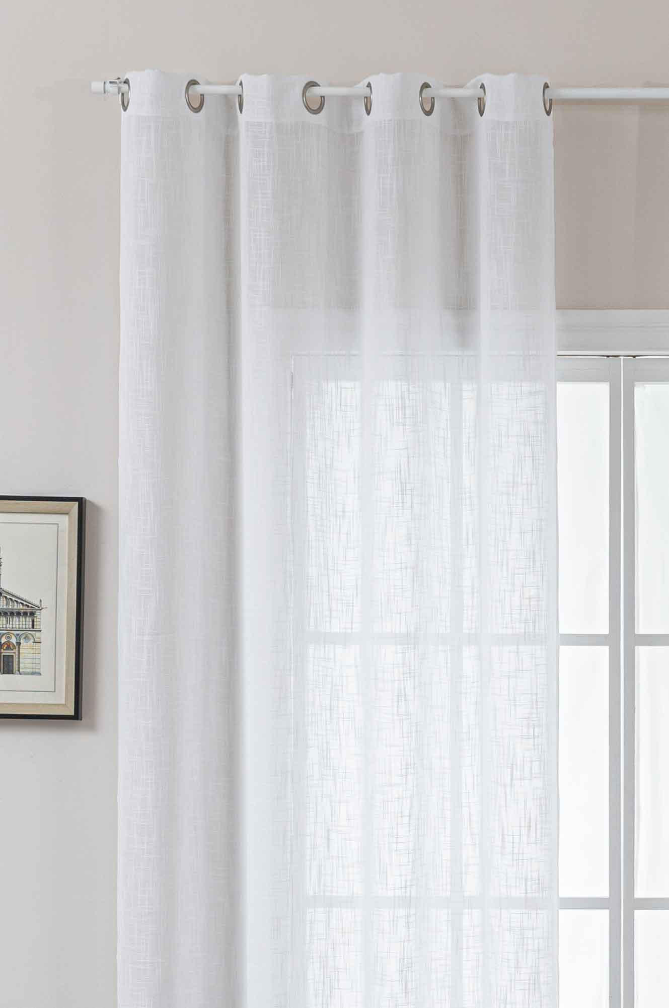 GARDINE SEOUL HxB 245x140 cm Weiß - Weiß, Textil (140/245cm) - Gardinenbox