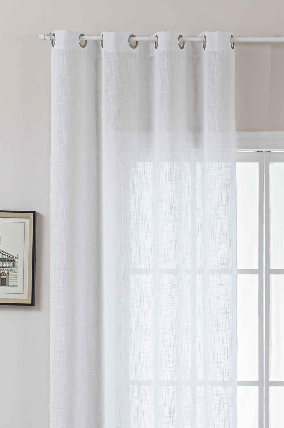 GARDINE SEOUL HxB 245x140 cm Weiß - Weiß, Textil (140/245cm) - Gardinenbox