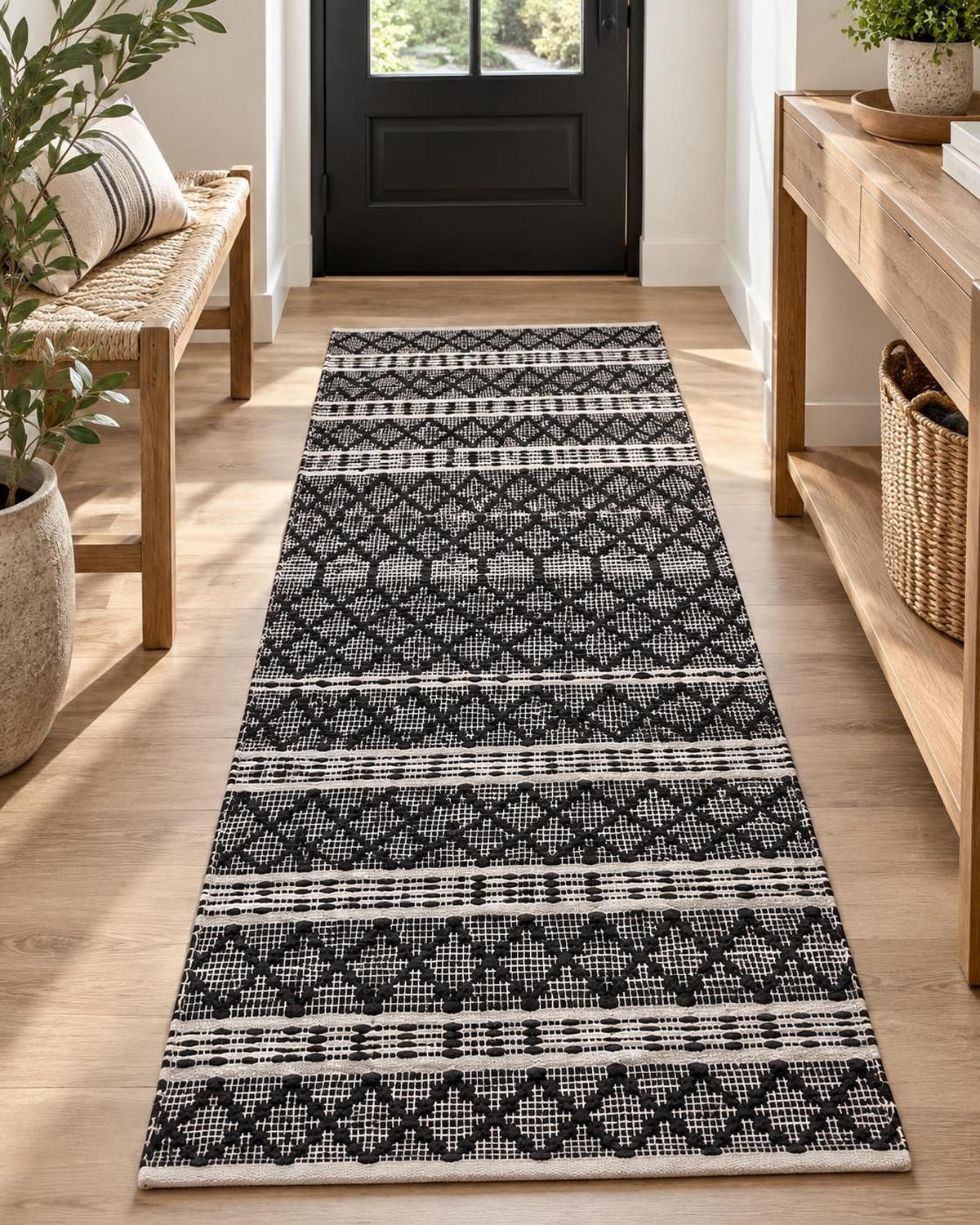 KOBEREC pletený Fehimli 150/80 cm - černá, kožešina (80/150cm) - Beliani