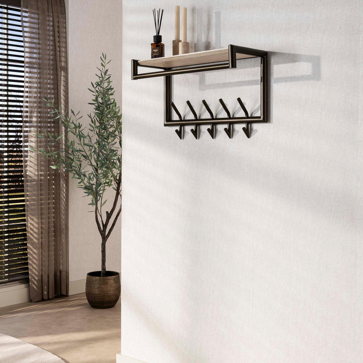 WANDGARDEROBE Terrra 65 27/65/40 cm - Beige, Metall (65/40/27cm) - Hoyz Collection