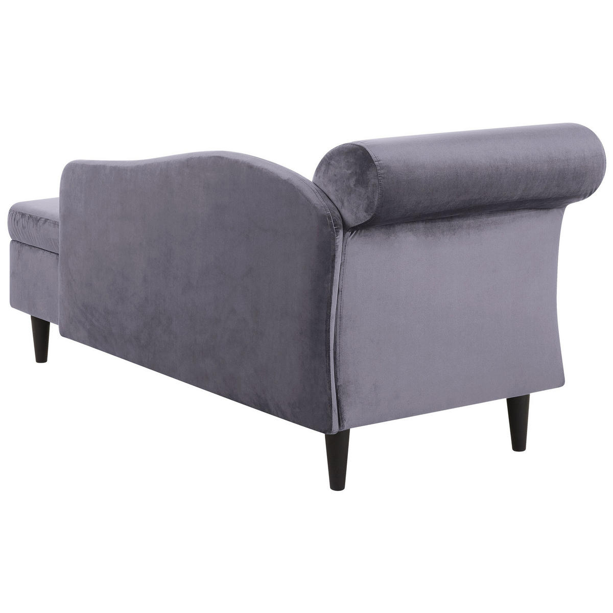 CHAISELONGUE Samtstoff dunkelgrau linksseitig Luiro - Dunkelbraun/Grau, Textil (160/77/70cm) - Beliani