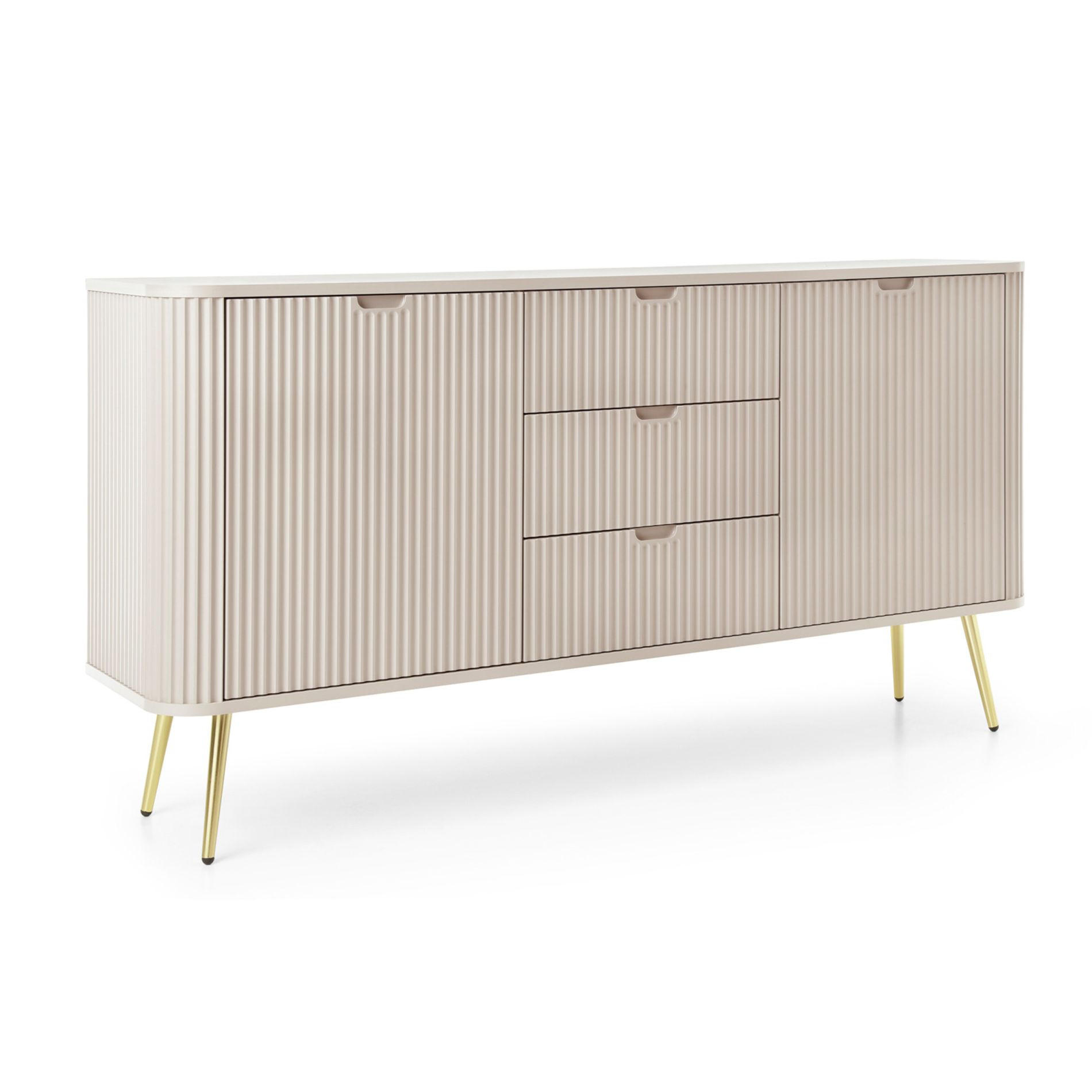 SIDEBOARD Zova Greige mit goldenen Beinen 168 cm - Taupe/Goldfarben, Holzwerkstoff/Metall (168/87/39cm) - Selsey