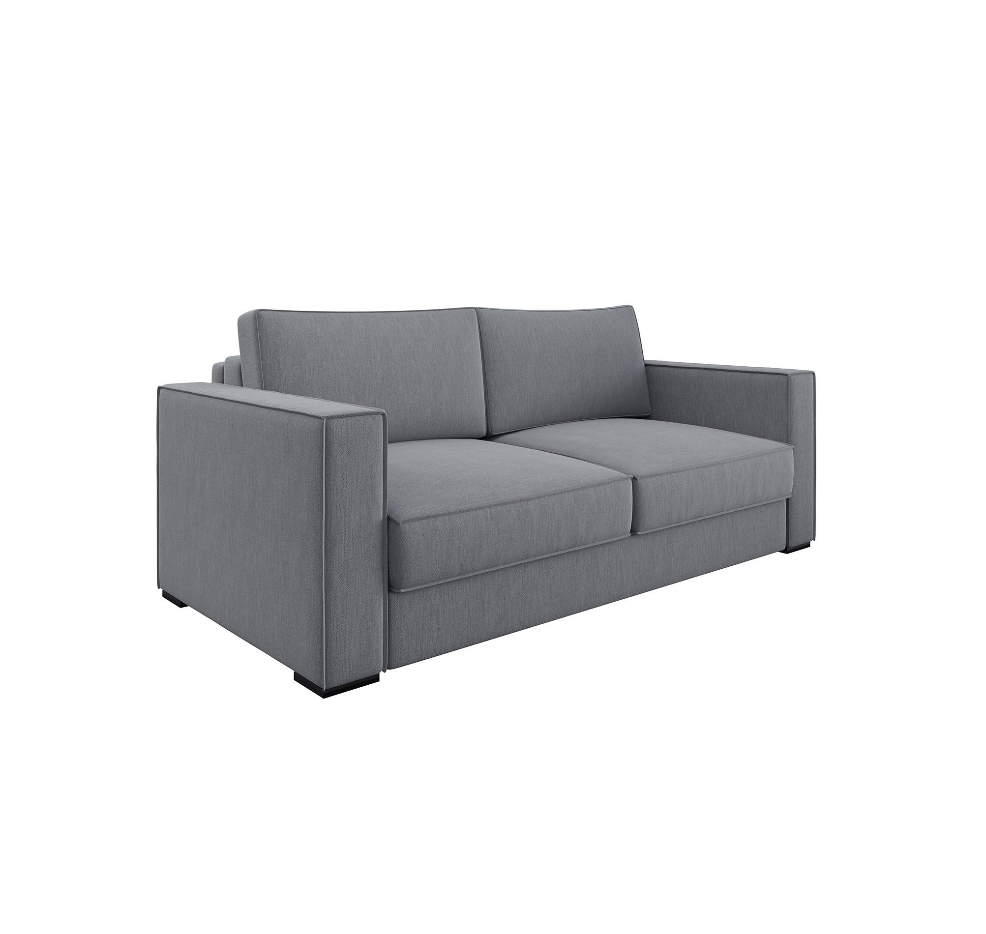 SCHLAFSOFA GERADE Rastergewebe Hellgrau 206cm - Hellgrau/Grau, Textil (206/85/100cm) - Sia Home