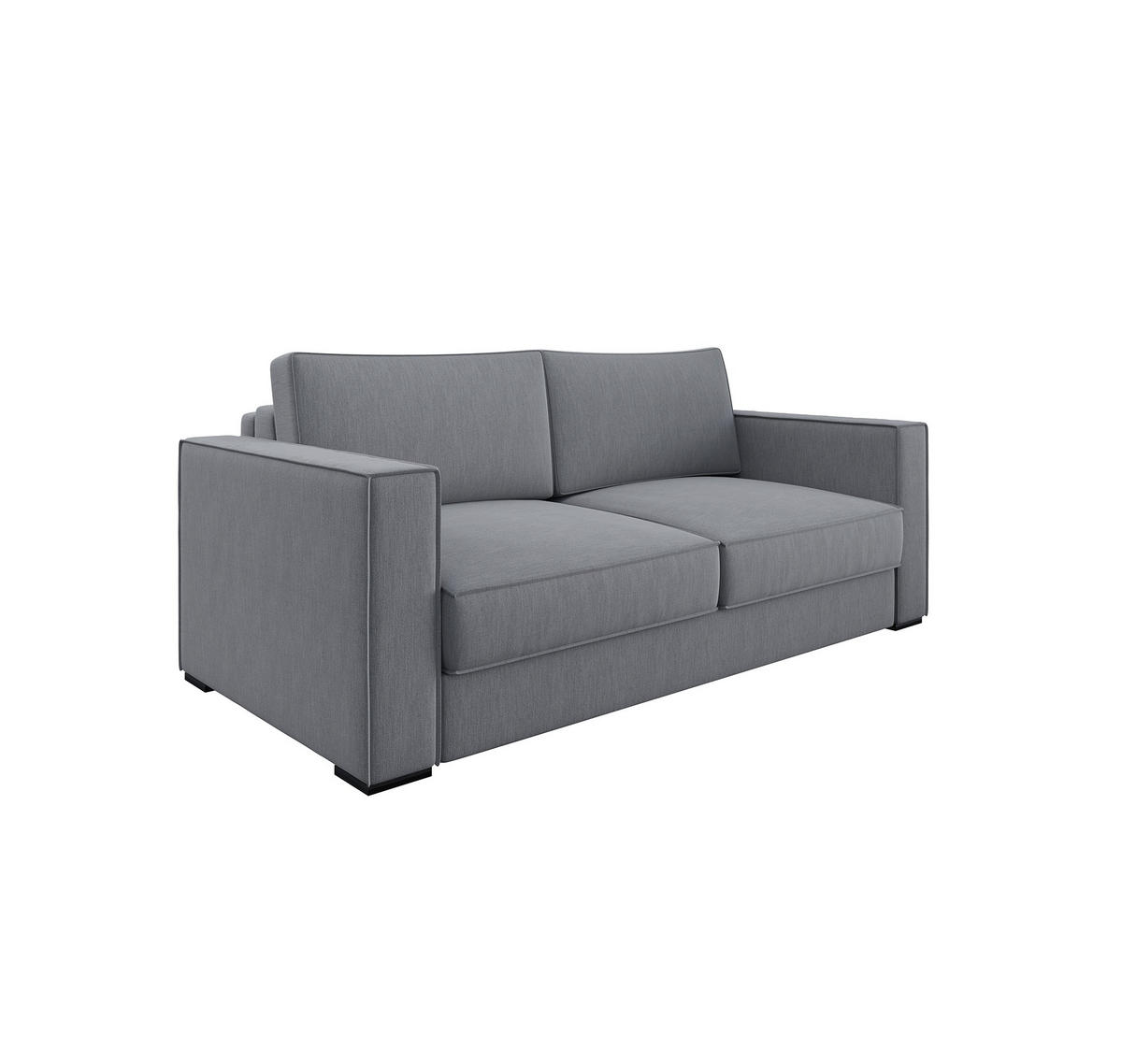 SCHLAFSOFA GERADE Rastergewebe Hellgrau 206cm - Hellgrau/Grau, Textil (206/85/100cm) - Sia Home