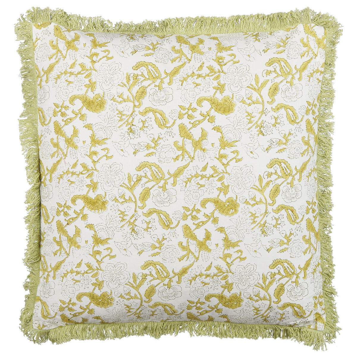 DEKOKISSEN 2er-Set Hellgrün 45/45 cm Filix - Hellgrün, Naturmaterialen/Textil (45/45cm) - Beliani