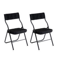 KLAPPSTUHL DE-36266 2er-Set mit gepolstertem Sitz Schwarz - Schwarz, Metall (47/80/46cm) - ComfortXL