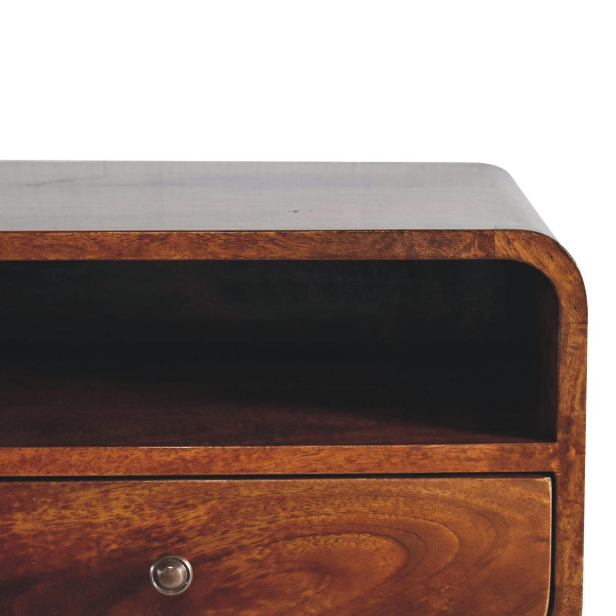 NACHTTISCH Levitate - Kastanienfarben/Messingfarben, Holz/Metall (45/25/32cm) - Artisan Furniture