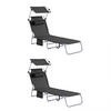 SONNENLIEGE 2er Set Schwarz - Schwarz, Textil/Metall (195/90/63cm) - SoBuy