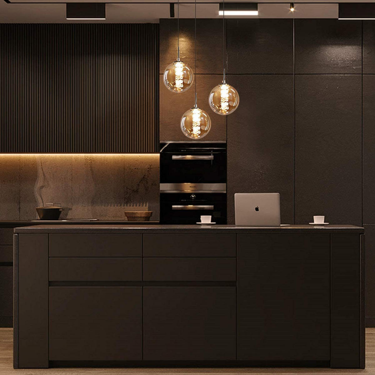 LED-HÄNGELEUCHTE Luxthain 30/150/30 cm - Grau, Glas (30/30/150cm) - ZMH