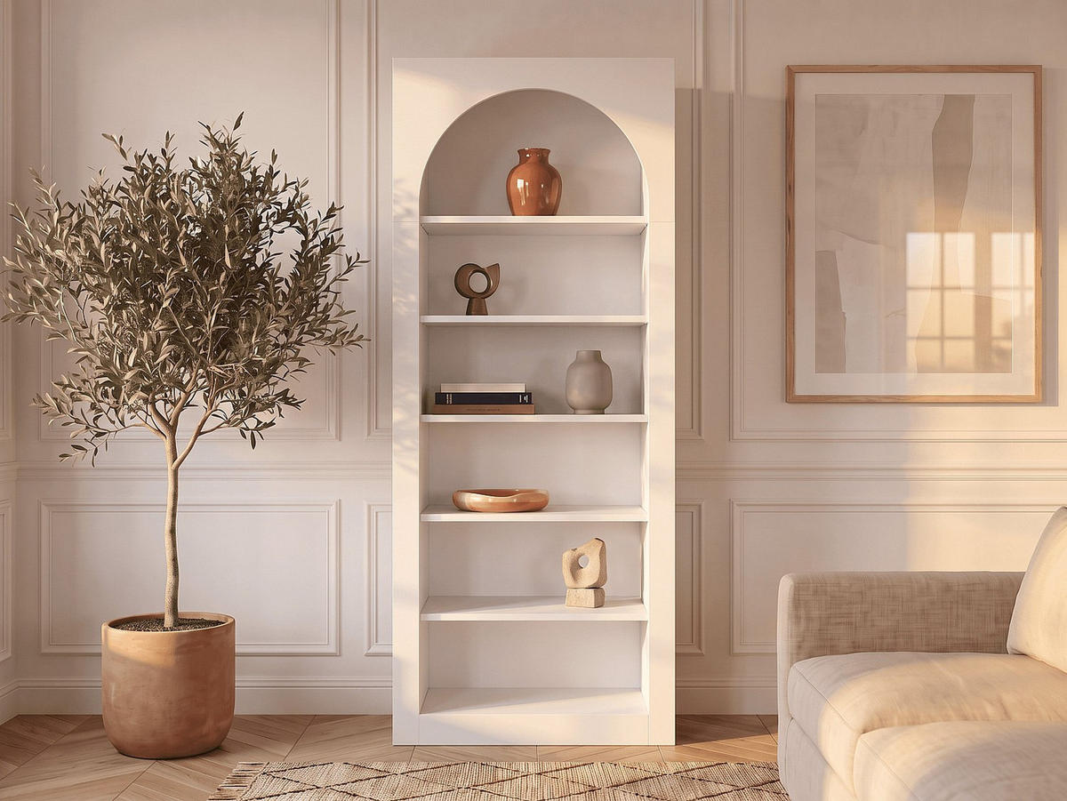 BÜCHERREGAL - 74 x 35 - holz - weiß Cymora - Weiß, Holz (74/180/35cm) - Vente-Unique