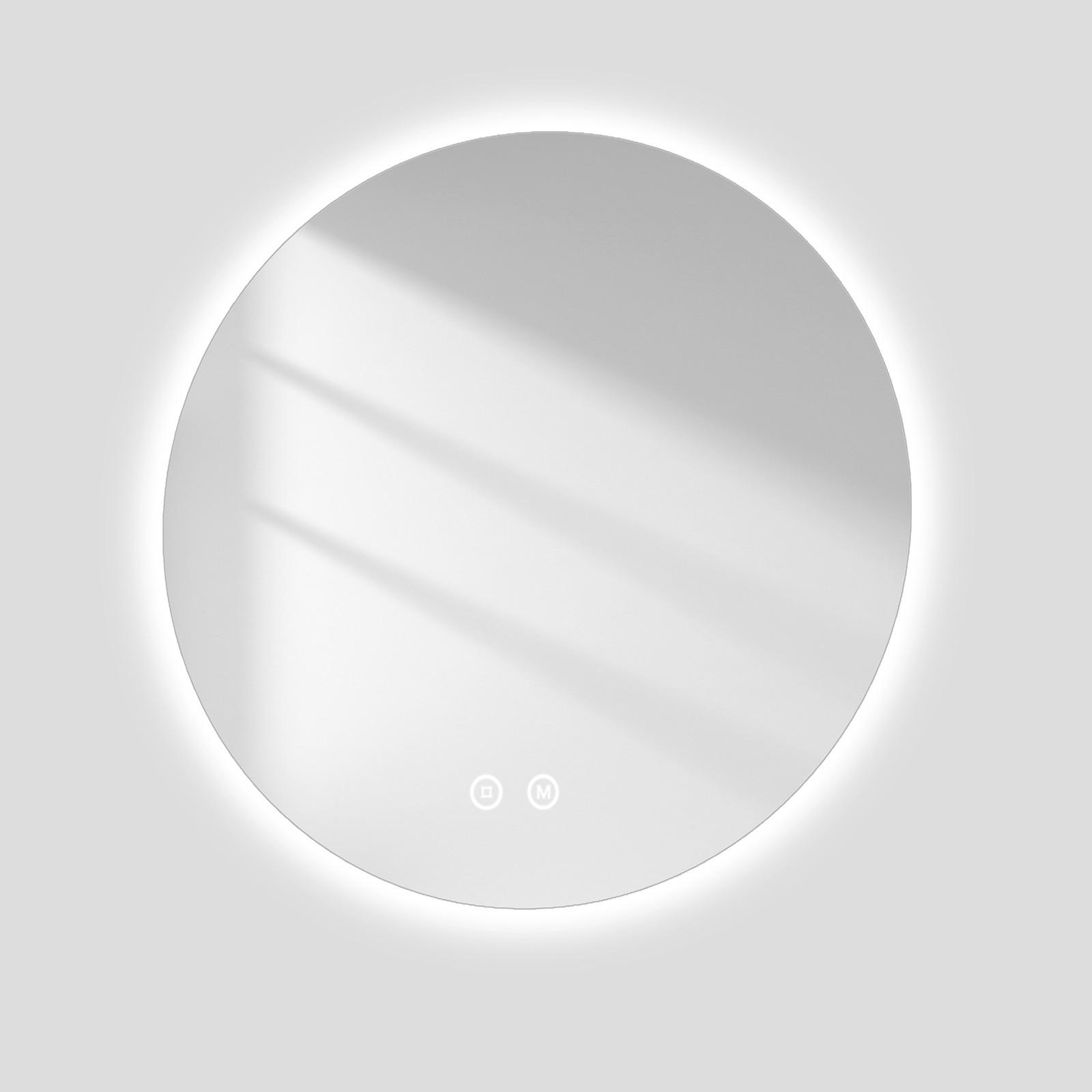 BADSPIEGEL rund mit Beleuchtung rahmenlos Ø70 cm - Weiß, Glas (70/3/70cm) - EMKE