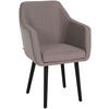 ARMLEHNENSTUHL Stoff taupe - Taupe/Schwarz, Holz/Textil (61/88/57.5cm) - CLP