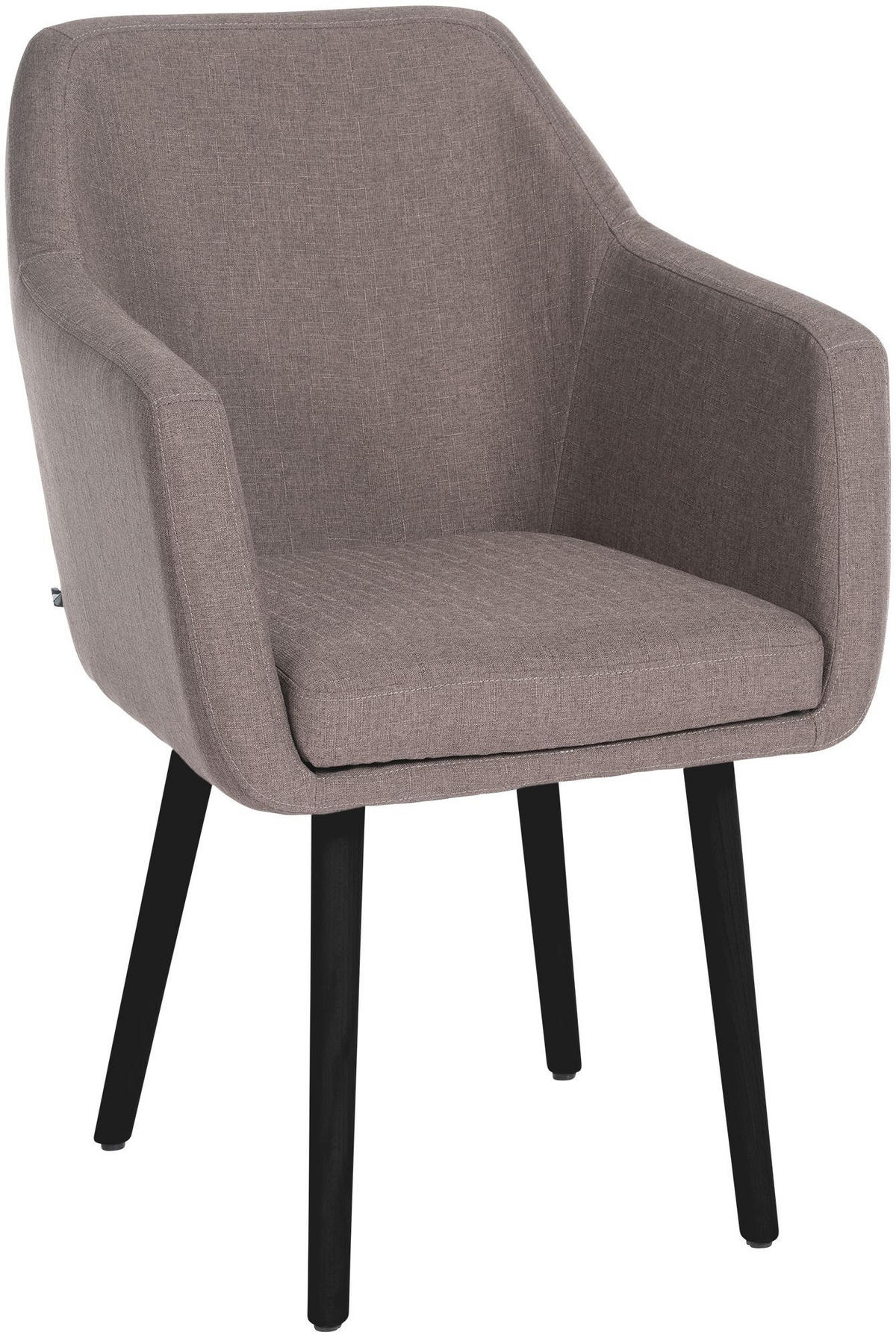 ARMLEHNENSTUHL Stoff taupe - Taupe/Schwarz, Holz/Textil (61/88/57.5cm) - CLP